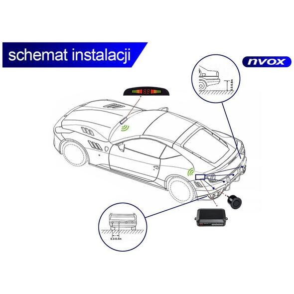 Nvox Czujniki parkowania z wyświetlaczem 4 sensory