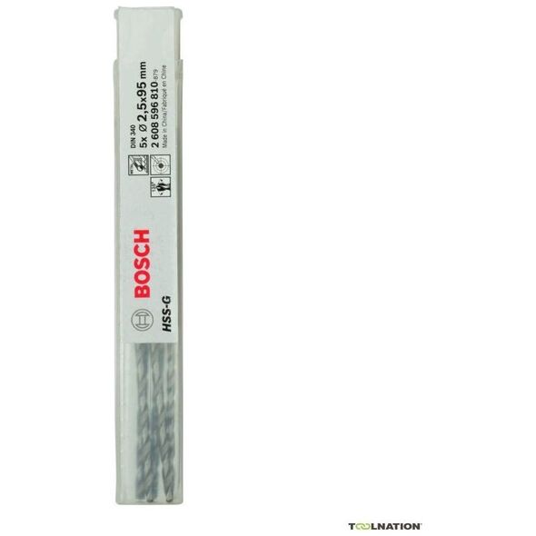 Τρυπάνι Bosch Bosch HSS Metall-Spiralbohrer 2,5 mm 2608596810 Gesamtlänge 95 mm geschliffen DIN 340 Zylinderschaft 5 St. (2608596810) 13955959 3165140067003
