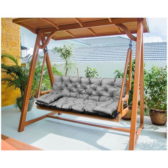 AIO FACTORY Zestaw ogrodowy szary 150x60x50cm + 2 poduszki 42x42 cm
