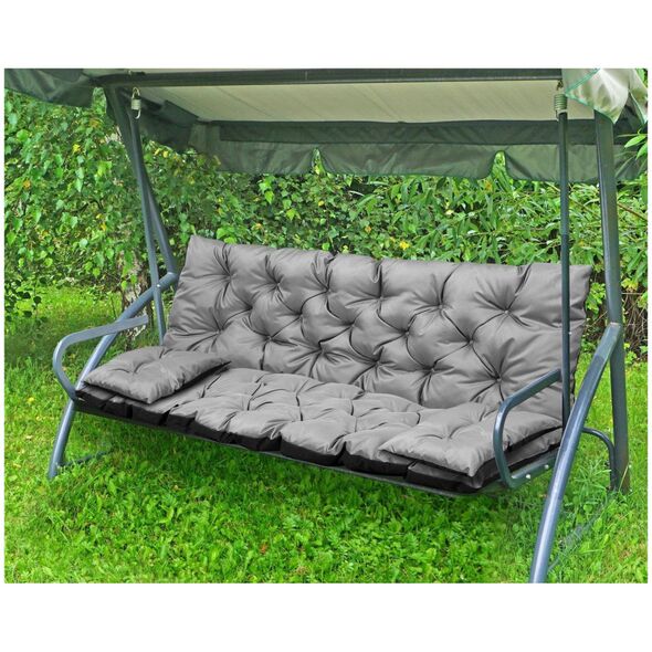 AIO FACTORY Zestaw ogrodowy szary 150x60x50cm + 2 poduszki 42x42 cm