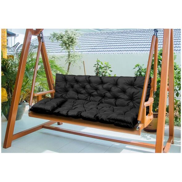 AIO FACTORY ZESTAW OGRODOWY 120x60x50CM + 2 PODUSZKI 42X42 CM CZARNY