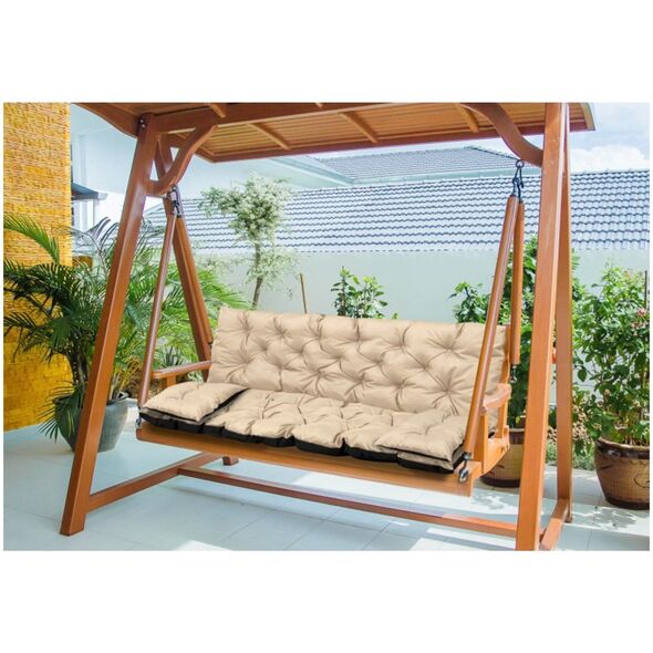 AIO FACTORY ZESTAW OGRODOWY 180x60x50CM + 2 PODUSZKI 42X42 CM BEŻOWY
