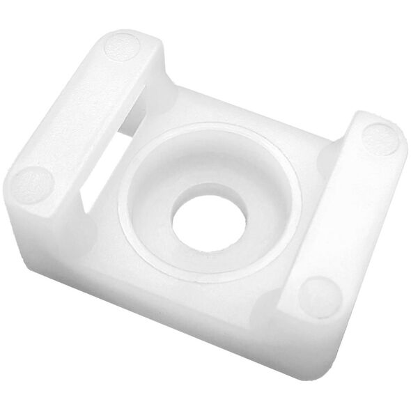 Orno Uchwyt opaski kablowej, siodełkowy, przykręcany, 22x16 mm, otwór montażowy 6,8mm, biały, 20 sztuk