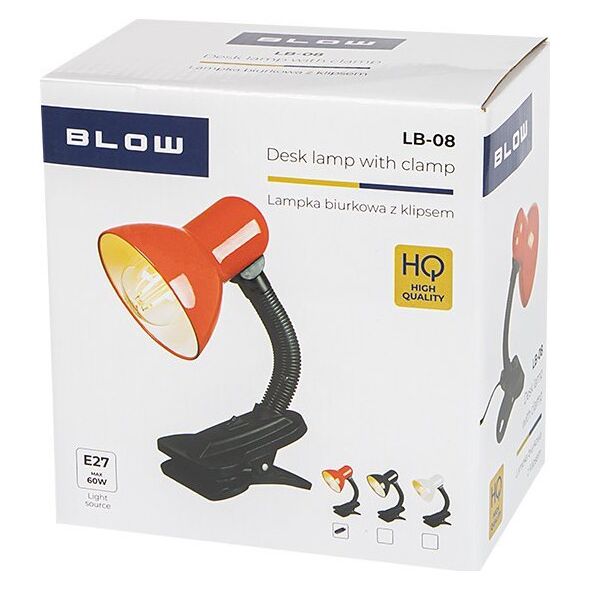 Lampka biurkowa Blow 44-148# Lampka biurkowa lb-08 z klipsem czerwona