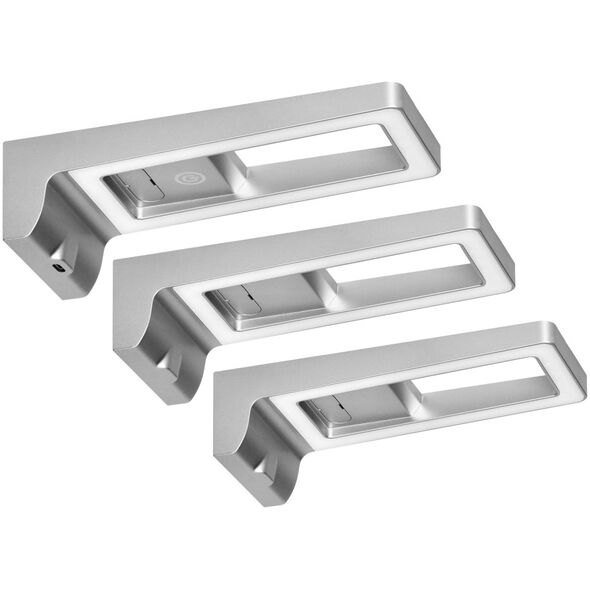 Orno ARTUS zestaw 3 lampek podszafkowych LED, 3x3W, 3x225lm, 4000K, z włącznikiem dotykowym i USB, szare