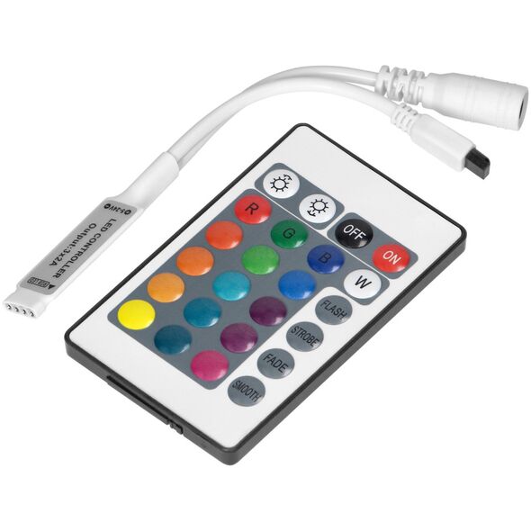 Orno Bezprzewodowy sterownik do taśm LED RGB z pilotem, 24 przyciski, 12V, 6A, 72W