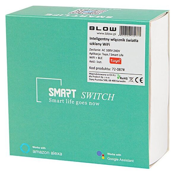 Blow 72-087# Inteligentny włącznik światła szklany wifi tuya