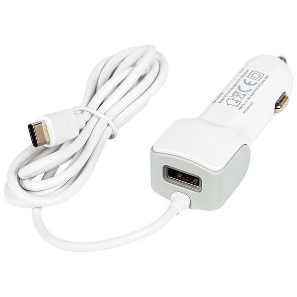 Ładowarka Blow 75-729# Ładowarka samochodowa 5v 2,1a usb-c +gniazdo usb 12v-24v d21c