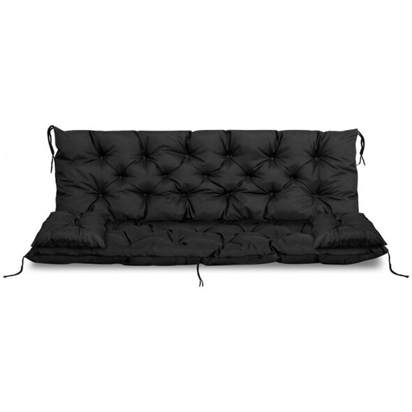 AIO FACTORY ZESTAW OGRODOWY 180x60x50CM + 2 PODUSZKI 42X42 CM CZARNY