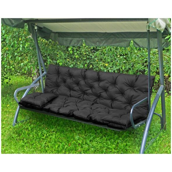 AIO FACTORY ZESTAW OGRODOWY 180x60x50CM + 2 PODUSZKI 42X42 CM CZARNY