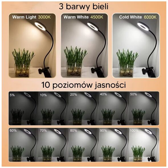 Lampka biurkowa ATL ZD67F Lampa pierścieniowa do selfie       uchwyt