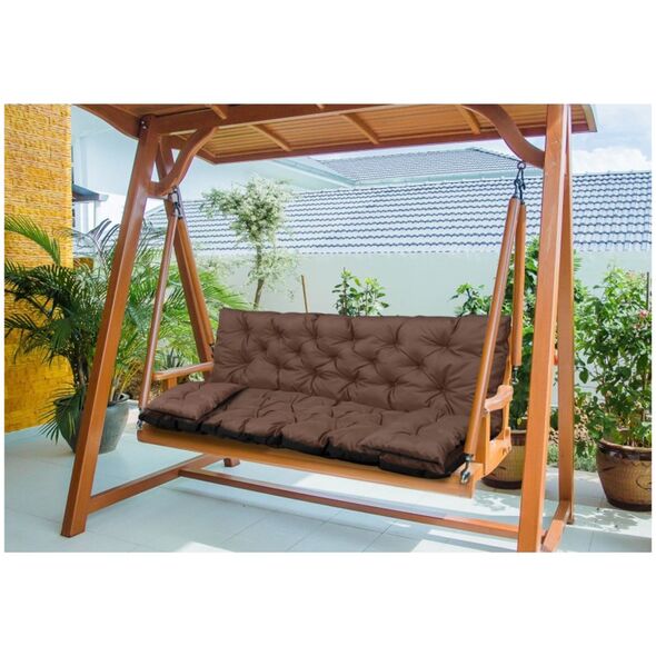 AIO FACTORY ZESTAW OGRODOWY 150x60x50CM + 2 PODUSZKI 42X42 CM BRĄZOWY
