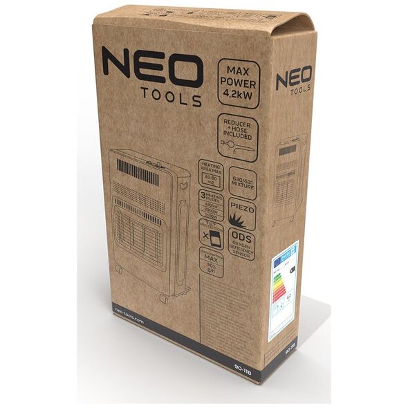 Neo Piecyk gazowy na butle z reduktorem i wężem 4200W