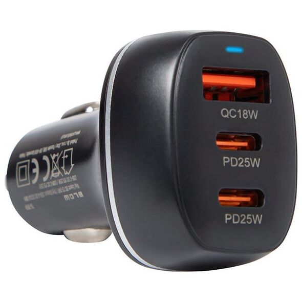 Blow 75-787# Ładowarka samochodowa gn.usb+usb-cx2 50w g50c