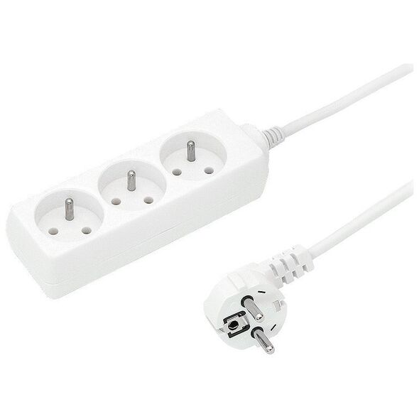 Blow 2577# Przedłużacz sieciowy ps-370 3-gniazda z uziemieniem 5m biały 3x1,5mm
