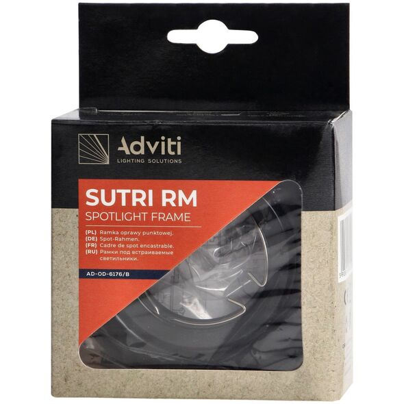 Orno SUTRI RM ramka dekoracyjna oprawy punktowej, MR16/GU10 max 50W, okrągła, regulowana, czarna