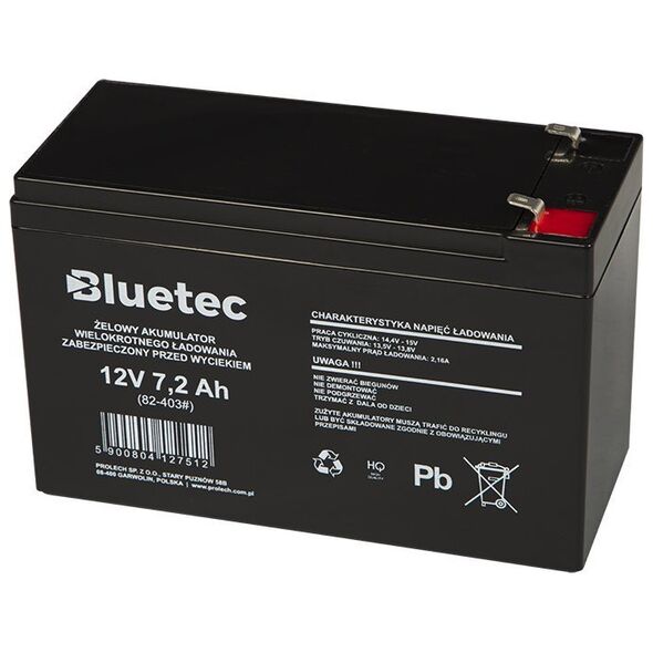 Blow 82-403# Akumulator żelowy 12v  7.2ah bluetec
