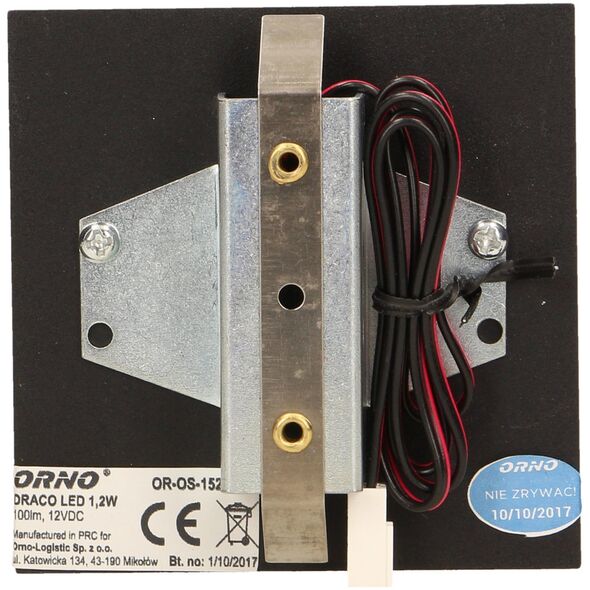 Oprawa schodowa Orno DRACO LED 1,2W, oprawa schodowa podtynkowa, 12V DC, 100lm, 3000K, czarna