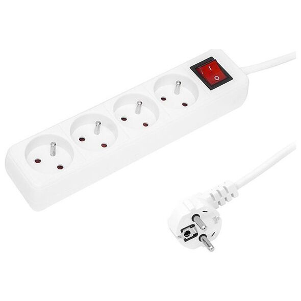 Blow 98-735# Przedłużacz sieciowy pr-470wsp 4-gniazda z uziemieniem+wyłącznik 3m biały 3x1,5mm