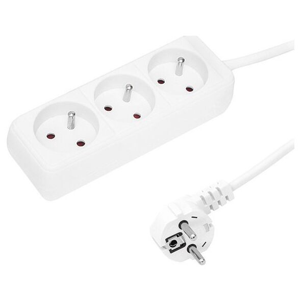 Blow 98-713# Przedłużacz sieciowy pr-370p 3-gniazda z uziemieniem 5m biały 3x1,5mm