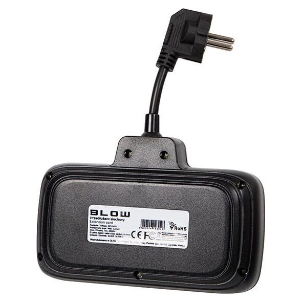 Blow 98-233# Przedłużacz sieciowy ps-310u 3-gniazda 3xusb 0.1m czarny 2x1mm