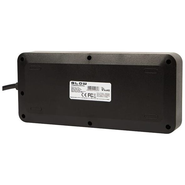 Blow 98-211# Przedłużacz sieciowy ps-630 6-gniazd 3xusb 1xusb-c 3m czarny 2x1mm