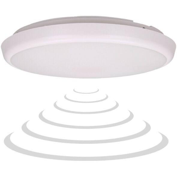 Lampa sufitowa Orno CERS LED plafon z mikrofalowym czujnikiem ruchu,  LED 22W, 2000lm, IP65, 4000K, poliwęglan mleczny biały, funkcja przyciemnienia