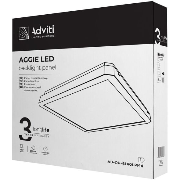 Lampa sufitowa Orno AGGIE LED 38W oprawa oświetleniowa, 3500lm, IP20, 4000K, stalowa obudowa+PC