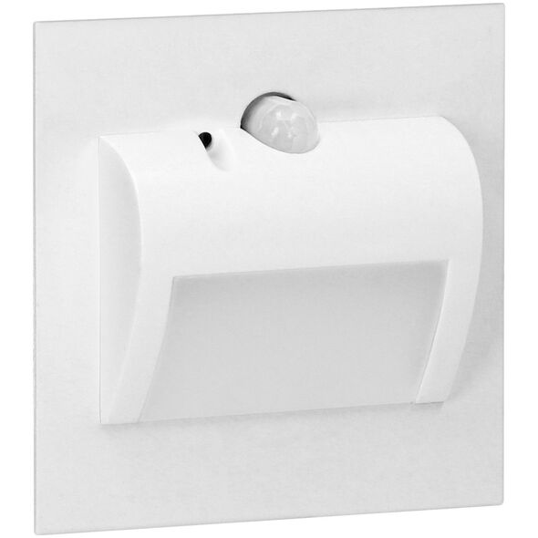 Oprawa schodowa Orno DRACO LED NEW 1,5W, oprawa schodowa podtynkowa, 12VDC, 30lm, 6000K, biała, czujnik ruchu i zmierzchu