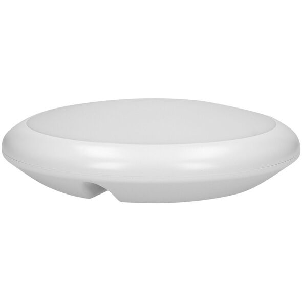 Lampa sufitowa Orno LAPIS LED 12W, plafon oświetleniowy z mikrofalowym czujnikiem ruchu,  800lm, IP65, 4000K, IK10, poliwęglan mleczny, biały
