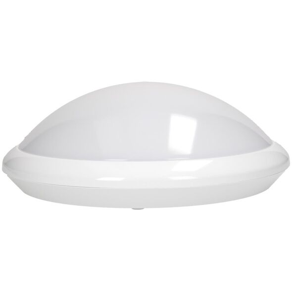 Lampa sufitowa Orno BREVA, plafon oświetleniowy z mikrofalowym czujnikiem ruchu, 60W, E27, IP44, poliwęglan mleczny