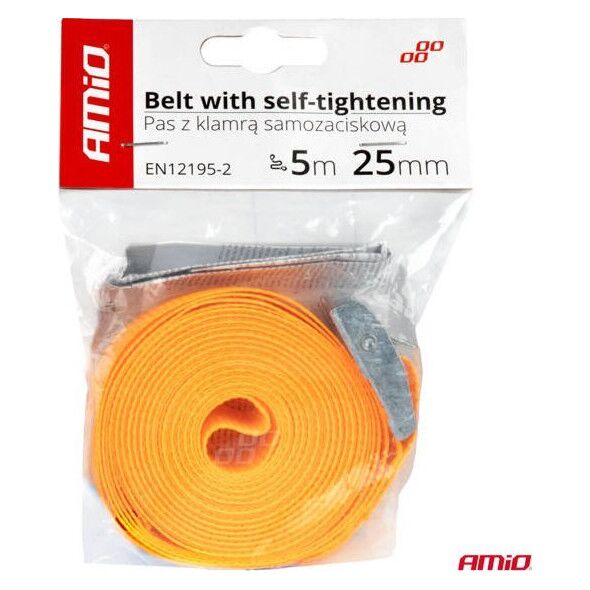 Pas transportowy z klamr? samozaciskow? 5m x 25mm AMIO-03292