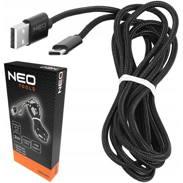 Kabel USB typ C, 2m