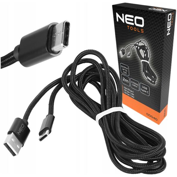 Kabel USB typ C, 2m