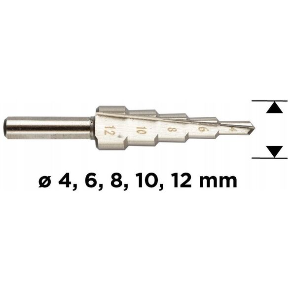 Wiertło stopniowe 4-12 mm