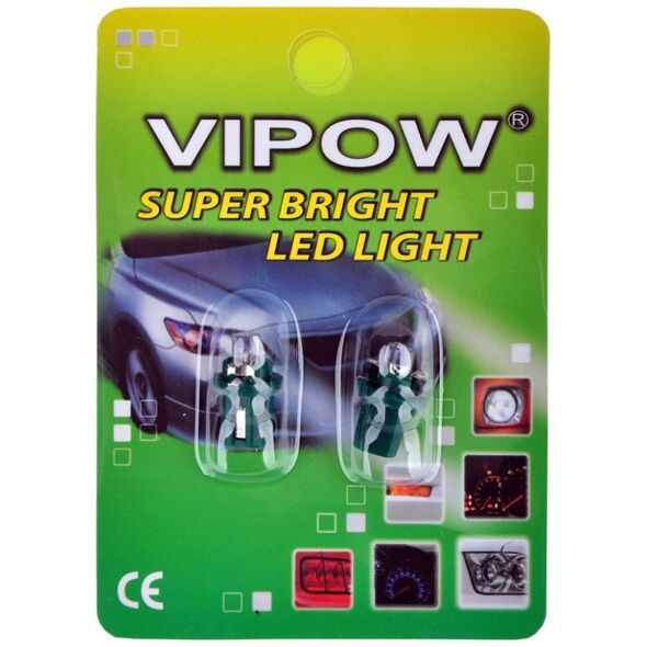 Żarówka samochodowa 12V B8.5d- 1LED  zielona/blister-2szt