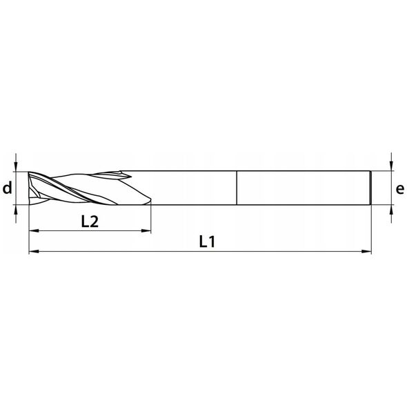 Frez węglikowy Baildon DIN 6527 K FWP4K 12 mm, VHM TiAlN, Z4, 73-12 mm