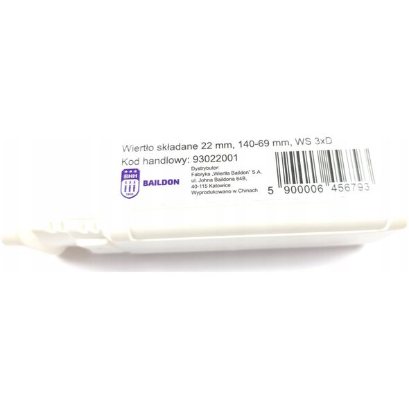 Wiertło składane Baildon WS 3xD 22 mm, 140-69 mm