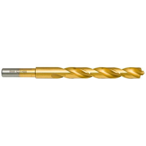 Wiertło do metalu Baildon DIN 338 RN 12 mm, HSS TiN (S), 151-101 mm (chwyt 3-płaszczyznowy)