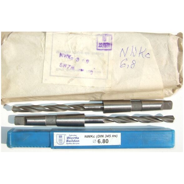 Wiertło do metalu Baildon DIN 345 RN NWKc 6,8 mm, HSS (S), 150-69 mm (chwyt MK1)