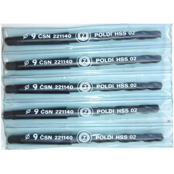Wiertło do metalu Baildon DIN 345 RN NWKc 9 mm, HSS (S), 162-81 mm (chwyt MK1)