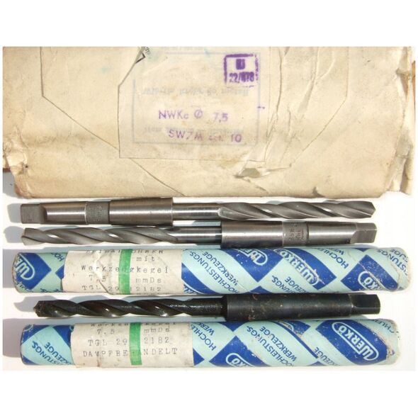 Wiertło do metalu Baildon DIN 345 RN NWKc 7,5 mm, HSS (S), 150-69 mm (chwyt MK1)