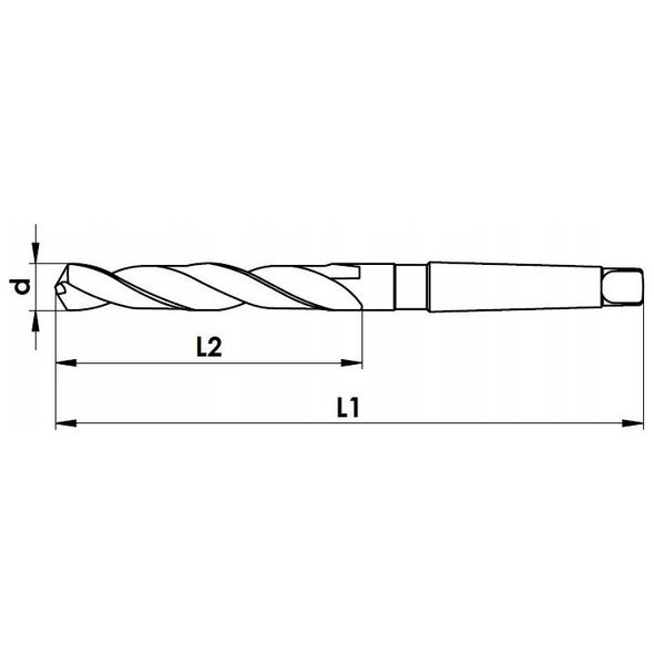 Wiertło do metalu Baildon DIN 345 RN NWKc 10 mm, HSS (S), 168-87 mm (chwyt MK1)