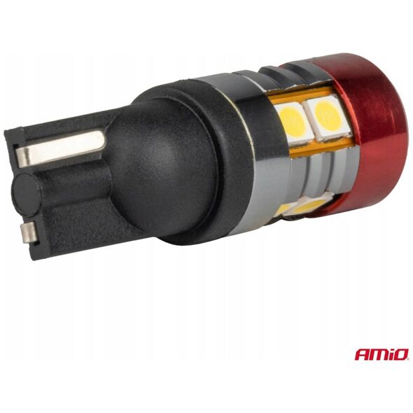 Żarówki led canbus t10 w5w 9 smd 3030 white 12v 24v amio-04242
