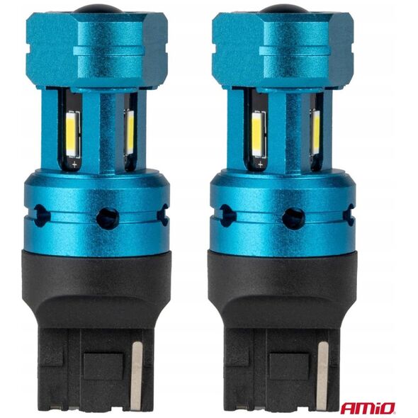 Żarówki led canbus t20 7440 w21w 4smd 1860 white 12v 24v amio-04254