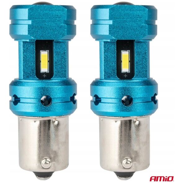Żarówki led canbus 1156 ba15s p21w r10w r5w 4smd 1860 white 12v 24v amio-04252