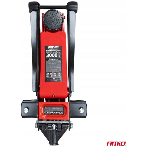 Podnośnik hydrauliczny niskoprofilowy lewarek typu żaba 3t 3000kg ce 75/510mm amio-04215