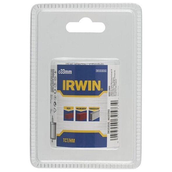 Irwin IRWIN TCT/HM HOLE SAW WITHOUT ADAPTER 33mm για τούβλα, κούφια τούβλα και αεριωμένο σκυρόδεμα 13495509 5054905305734