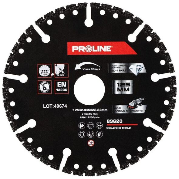 Tarcza diam.do cięcia,multi-materiał.,125*2.4* 22.23,proline