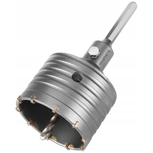 Otwornica widiowa 80 mm z adapterem HEX oraz wiertłem pilotującym